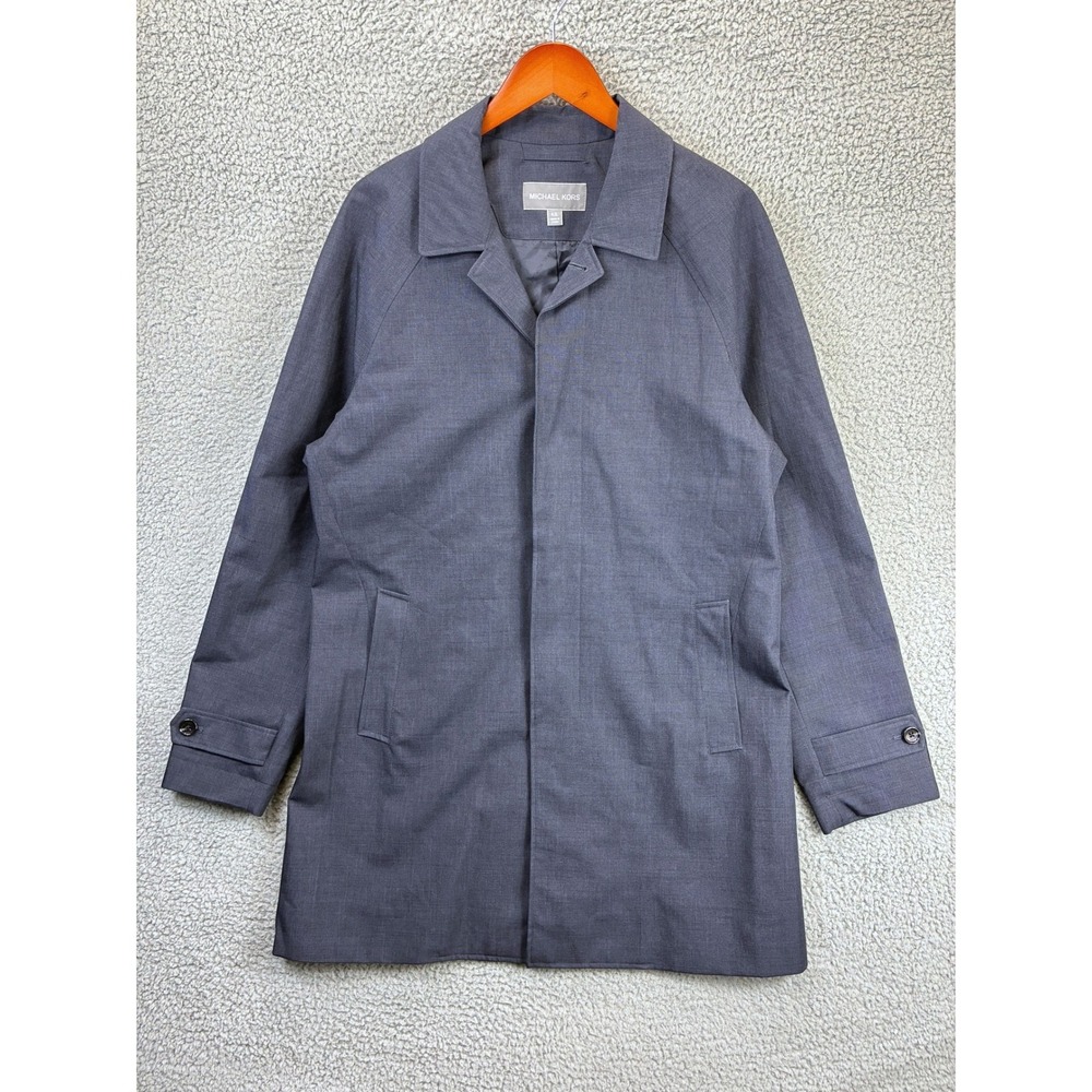 Michael Kors Car Coat Jacket Mens 42L Charcoal Gray Overcoat Business Casual